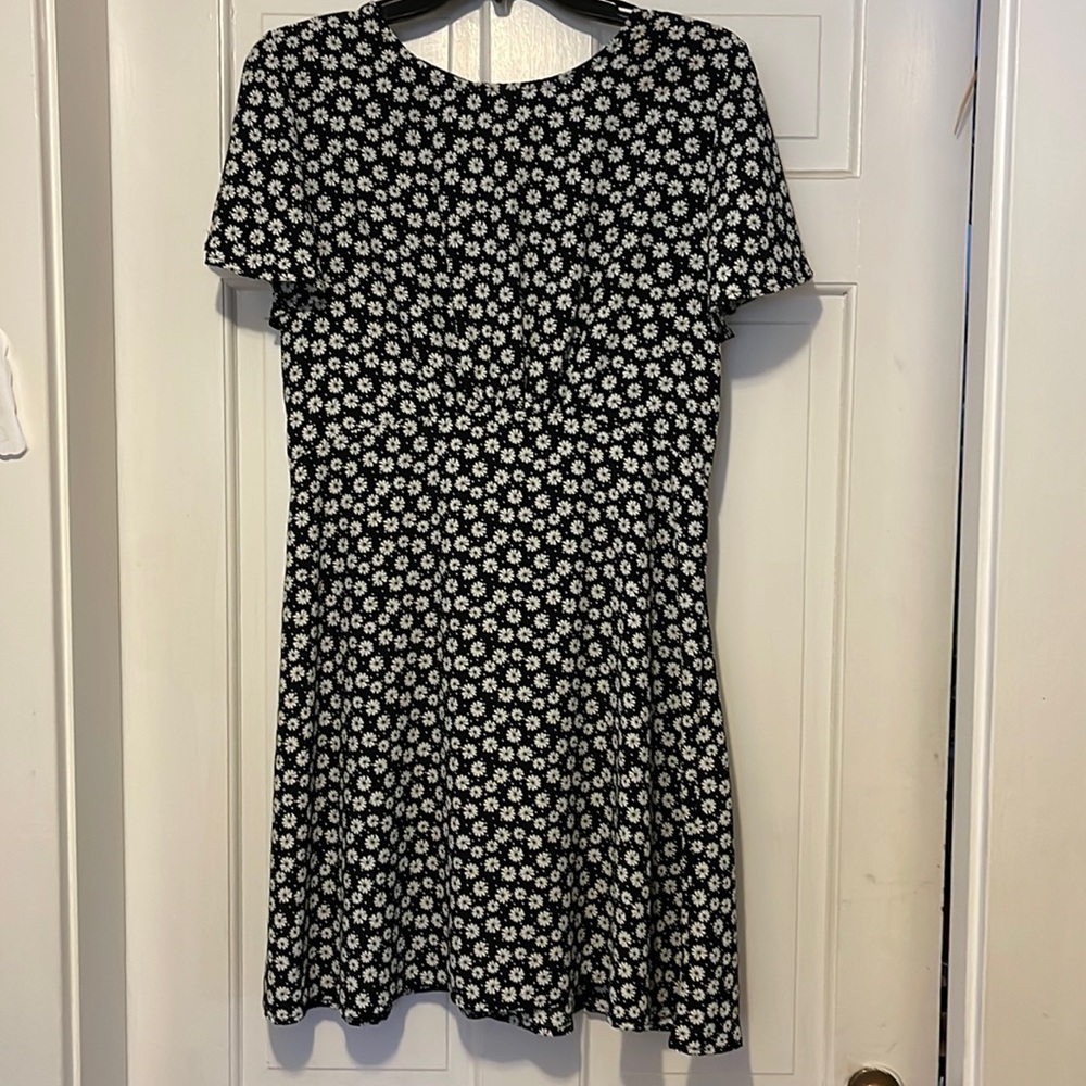 Floral Black and White Dress